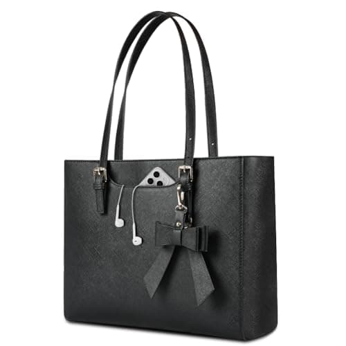 Image of AYBUY Tote Bags for Women, Large Handbags with Zip, Waterproof Leather Shoulder Bag Ladies for School Work Travel Shopping Daily, Black