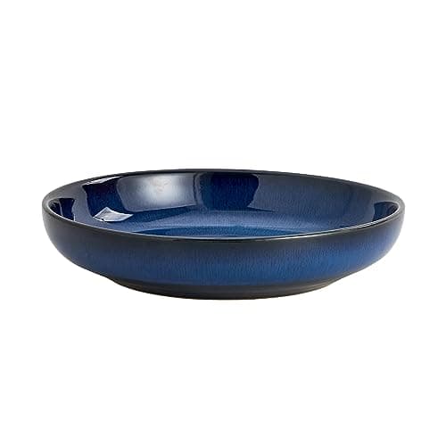 Image of Swuut Transmutation Glaze Serving Pasta Bowl,10 inch Ceramic Wide Salad Bowls,50 Ounce Large Big Fruit Bowl for Kitchen, Microwave Oven Dishwasher Safe (Blue)