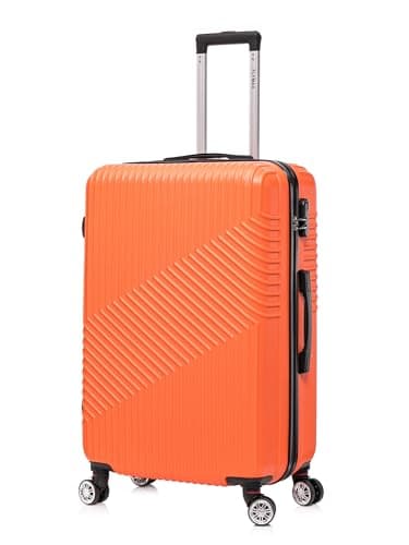 Image of FLYMAX 29" Large Suitcases 4 Wheel Spinner Super Lightweight Luggage Hard Shell Durable Check in Hold Built-in 3 Digit Combination Burnt Orange