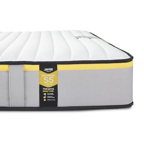 Image of JAY-BE Benchmark S5 Mattress, 20cm Thick, Hybrid e-Sprung, Medium Mattress, 100% Foam Free, Hypoallergenic (3ft Single, 190 x 90 x 20cm)