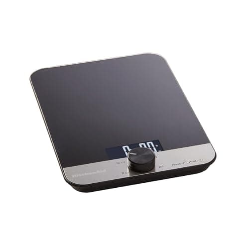 Image of KitchenAid Digital Glass Top Kitchen Scale, 5000g Dry / 5000ml Liquid Capacity, Black
