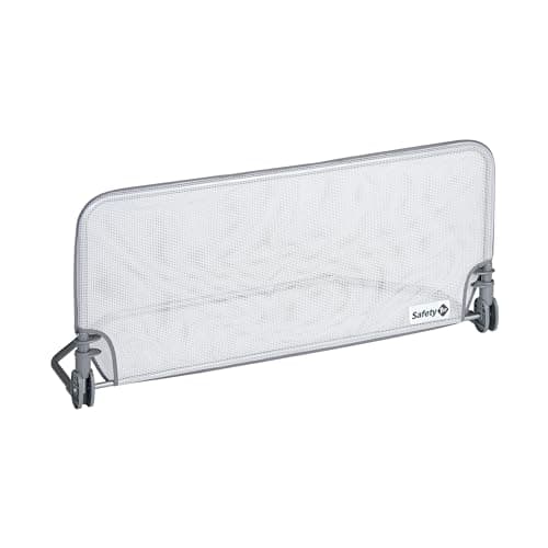 Image of Safety 1st Standard Bed Rail 90cm, Bed Guard for Toddler Bed, 18 Months – 5 Years, Toddler Bed Rail, Mesh Fabric, Automatic Lock, Easy to Clean, Grey & White