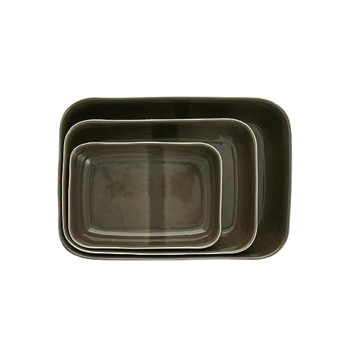 Image of Fortessa Nosse Svelte Stoneware 3 Piece Bakeware Set, 3 Piece Bakeware Set, Olive