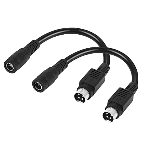 Image of PNGKNYOCN 15CM 4 Pin DIN to 5.5 X 2.1mm DC Power Short Cable for CCTV Camera System Chargers Adapter (2-Pack)
