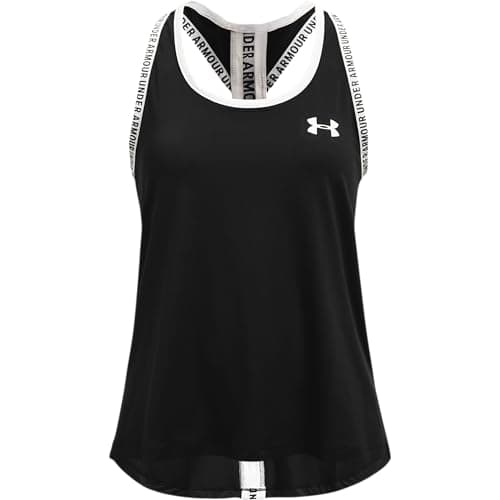 Image of Under Armour Girls Knockout Workout Tank Top For Essential Gym Clothes, Black, YXS