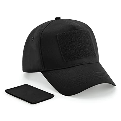 Image of Beechfield B638 Removable Patch 5 Panel Cap - Black