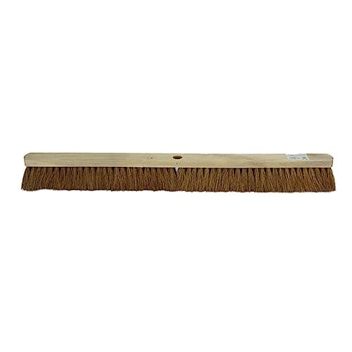 Image of GardNTool 36” Wide Broom, Heavy Duty Indoor/Outdoor, Natural Coco Soft Bristle, Brown, Wooden Handle, 36” Diameter, Ideal for Warehouse Floors and Large Flat Surfaces