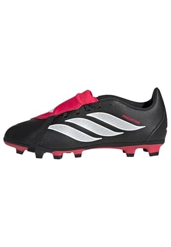Image of adidas Unisex Club Fold-Over Tongue Firm Ground/Multi Ground Football Boots Kids, core Black/FTWR White/Lucid red, 3 UK