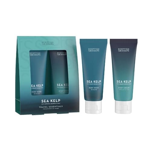 Image of Scottish Fine Soaps Sea Kelp Travel Essentials Gift Set – Body Wash and Body Cream with Hydrating Sea Kelp Extracts