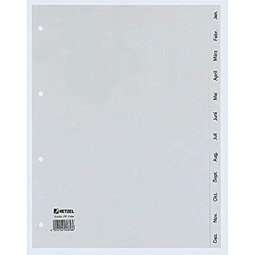 Image of Rexel Monthly Register Made of Polypropylene, A4 Full Height, 12 Sheets, Pack of 1, Grey