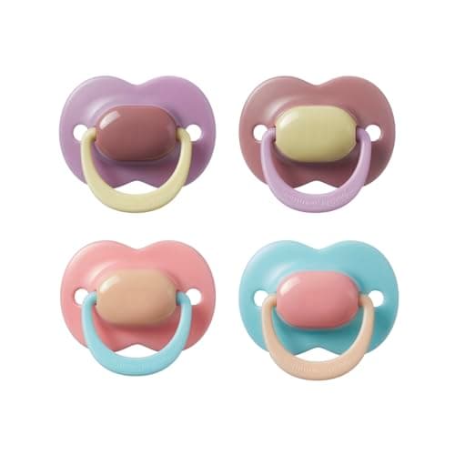 Image of Tommee Tippee Ultimate Fit Soother, 18-36 Months, 4 Pack, Colour Blocked, Orthodontic Dummy for Babies, Symmetrical Teat, Air Holes, 100% BPA Free Silicone, Steriliser Safe, Muted Brights