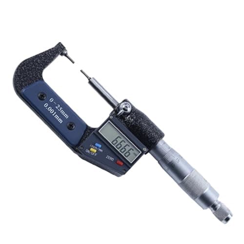 Image of 0-25mm Digital Display Pointed Flat Head Double Pointed 60 Degree 30 Degree Micrometer Easy Readings(2mm)