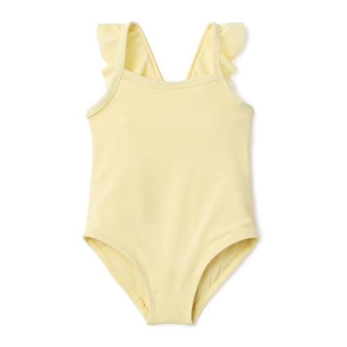 Image of Amazon Essentials Baby Girls' Frill One-Piece Swimsuit, Light Yellow, 6-9 Months