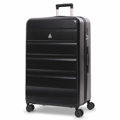 Image of Aerolite Large 28in 100L Lightweight ABS Hard Shell 4 Wheel Spinner Travel Hold Checked Check in Luggage Suitcase (Black)
