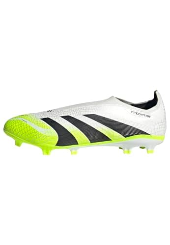 Image of adidas Unisex Predator League Laceless Firm Ground/Multi Ground Football Boots, Cloud White/Core Black/Lucid Lemon, 9.5 UK