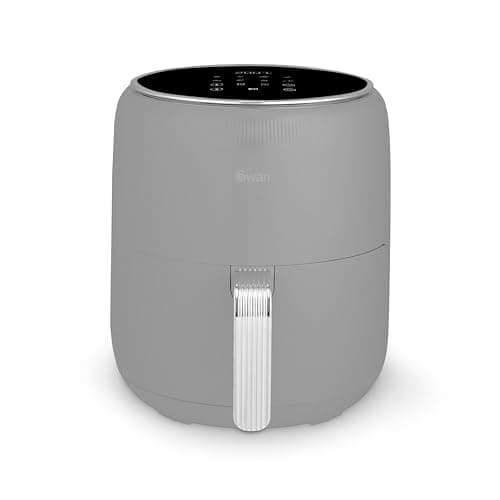 Image of Swan SD10513GRY Retro Digital Air Fryer with Swan Cyclone Technology, 8 Pre-Set Cooking Options, Adjustable Temperature, 4.5L 1500W, Grey