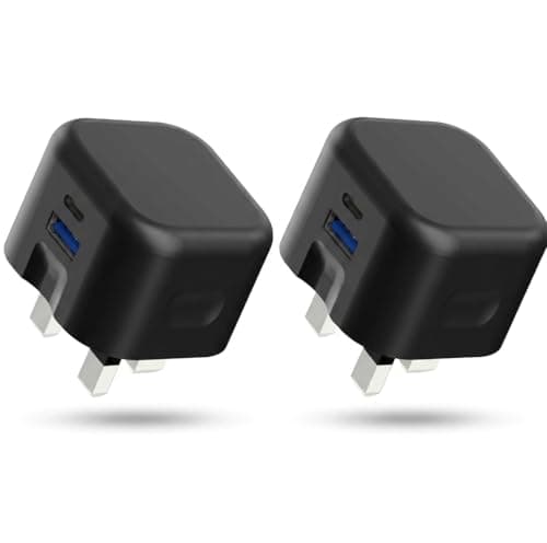 Image of For iPad Air 11 2025,2024 /Air 13 2025,2024,2022 /Pro 11 2024 Pro 13 2024 Charger, [2 Pack] USB C Fast Charge Plug 20W Type C PD Wall Adapter For iPad 2025/2022/Pro 11 (Black)