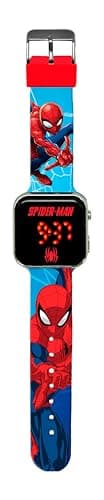 Image of Kids Licensing - Kids LED Digital Watch with Characters has time, Date and Strap Functions Adjustable, LED Spiderman, LED Spiderman
