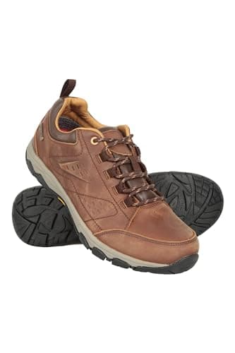 Image of Mountain Warehouse Extreme Pioneer Womens Walking Shoes - Ladies IsoDry Leather Sneakers with EVA Cushion & Phylon Midsole - Spring Summer, Outdoors & Hiking Brown Adult Shoe Size 6