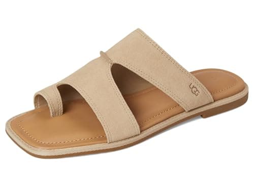 Image of UGG Women's Matira Flat Sandal, Mustard Seed Suede, 6 UK