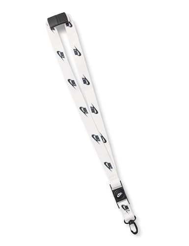 Image of Nike Unisex - Adult Club Standard Lanyard Lanyard, White/Black/White, One Size