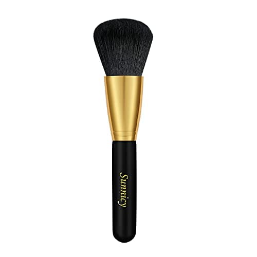 Image of Kabuki Large Bronzer Brush Foundation Loose Powder Makeup Brush for Blending Blush Makeup (Black-Gold)