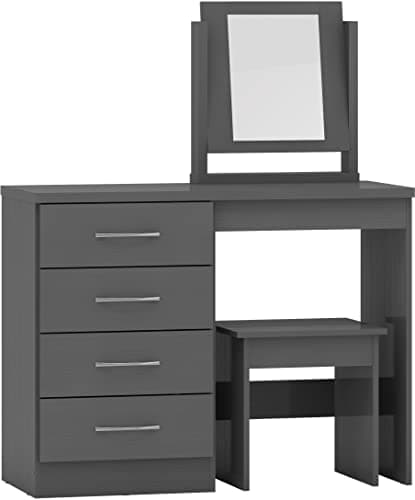 Image of Seconique Nevada Dressing Table Set in 3D Effect Grey