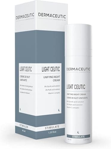 Image of Dermaceutic Light Ceutic - Skin toning night cream - Brightening face cream with Glycolic Acid, Phytic Acid and Vitamin C - Age-defense cream - 40ml