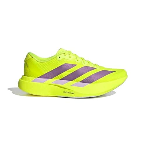 Image of Adidas Womens Adizero Evo Sl Woven W, Solar Yellow/Aurora Plum/Powder Plum, 6 Wide