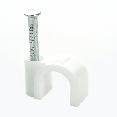 Image of BG Electrical Round Cable Clips, Pack of 50, White, 7 mm