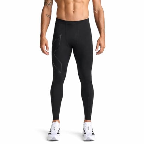 Image of 2XU Men's Core Compression Comp Tights, XL,Black/Silver,MA3849b