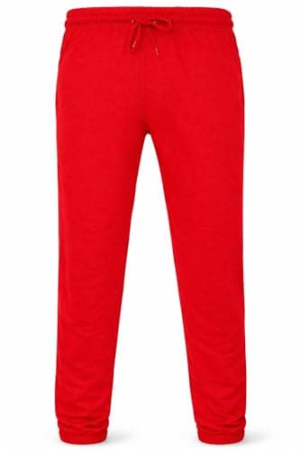 Image of reshmena ® Kids Jogger Boys Girls Children’s School Joggers Pants Sports Fleece PE Joggers Trouser Jogging Tracksuit Kids Sport Gym wear Casual Trouser Red 5-6 Yrs