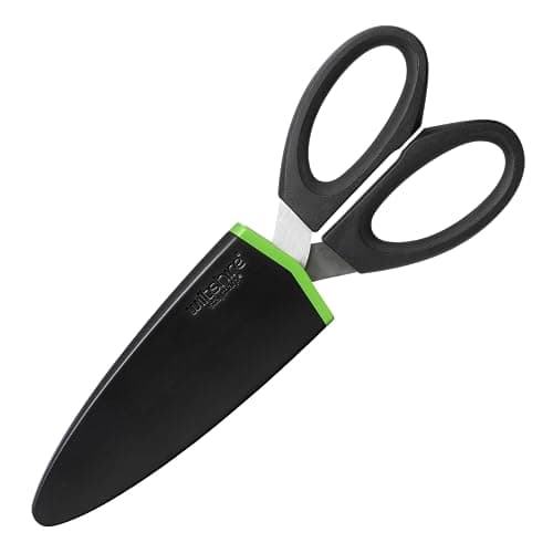 Image of Wiltshire Staysharp Kitchen Scissors, Self-Sharpening Slim Design Scababrd, Sharp at All Times, Multi-Purpose Cutter for Food Prep, Soft Touch Handle Easy Cleaning, Black