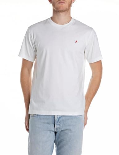 Image of Replay Men's M3015 T-Shirt, 011 Natural White, S
