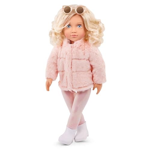 Image of Our Generation - Ava - 18-Inch Fashion Doll - Lifelike Light-Blue Eyes & Wavy Blonde Hair - Pink Faux-Fur Coat Outfit - Pretend Play - Toy for Kids 3 Years +