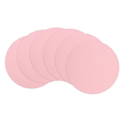 Image of uxcell Round Drink Coasters Set of 6 Dual Sided Non-Slip Non-Stick Waterproof Leather Coasters for Drinks, Coffee Table, Housewarming Gifts, Home Decor 4"×4"Pink