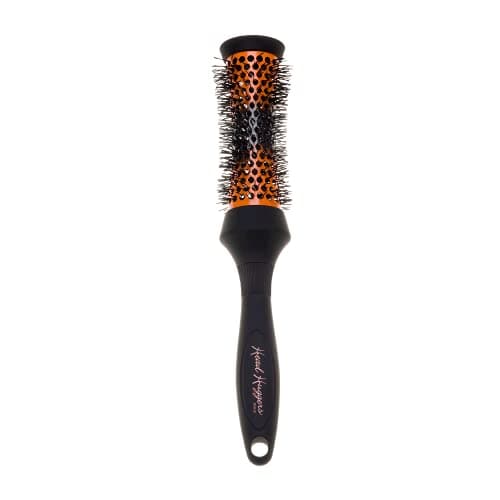 Image of Denman (Small) Thermo Ceramic Hourglass Hot Curl Brush - Hair Curling Brush for Blow-Drying, Straightening, Defined Curls, Volume & Root-Lift - Orange & Black, (DHH2)