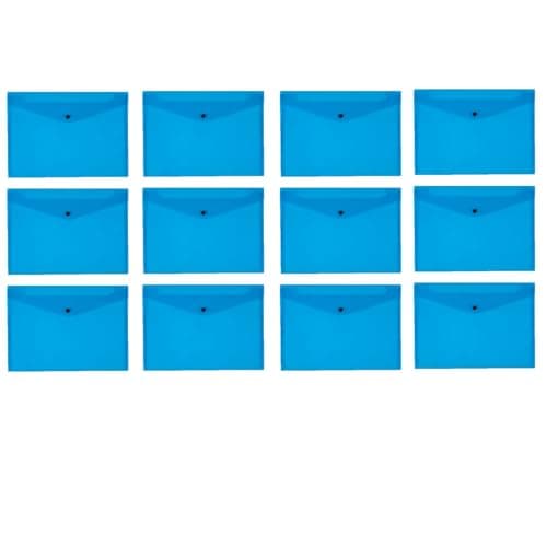 Image of Q-Connect Polypropylene A4 Document Folder - Blue, Pack of 12