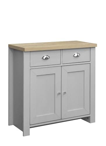 Image of Birlea Highgate 2 Door 2 Drawer Sideboard Grey & Oak Effect