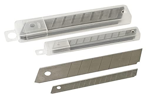 Image of Amtech 20pc Snap-Off Knife Blade Set, 9mm and 18mm Hardened Steel Blades, for DIY, Craft and Everyday Cutting.