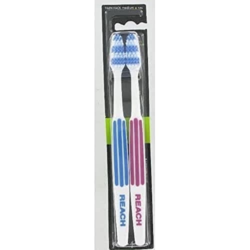 Image of Listerine Duo Reach Interdental Medium Toothbrush - Pack of 2, Multicolor