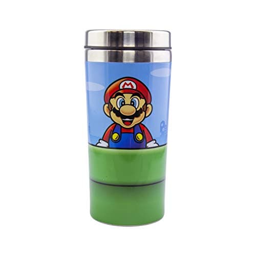 Image of Paladone Super Mario Warp Pipe Travel Mug - 450 ml Stainless Steel - Officially Licensed Nintendo Merchandise