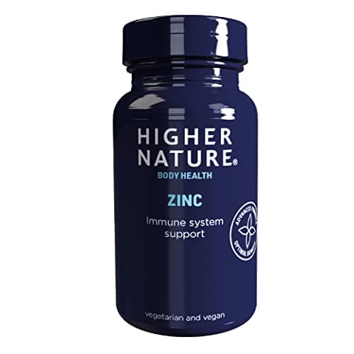 Image of Higher Nature Zinc Supplements - Immune System, Cognitive Function & Fertility Support - Gluten Free - Vegetarian & Vegan - 90 Tablets