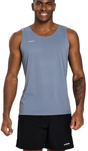 Image of TLRUN Men's Running Tank Top Ultra Lightweight Marathon Singlet Shirts Dry Fit Workout Sleeveless T-Shirts(Large Gray)