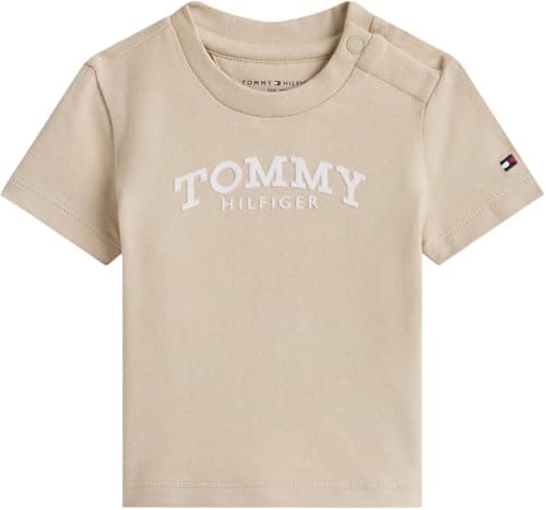 Image of Tommy Hilfiger Newborn MONOTYPE Logo TEE S/S KN0KN02146 Beige (Gulf Sand) 9 Month