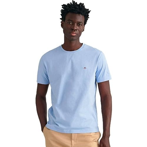 Image of GANT Men's REG Shield SS Capri Blue Standard T-Shirt, Capri Blue, XXXX-Large