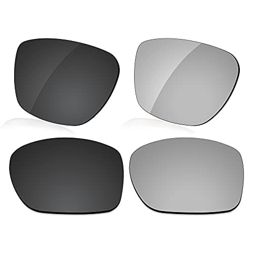Image of LenzReborn Polarized Lens Replacement for Arnette Fastball AN4202 Sunglass - Dark Black+Silver Grey