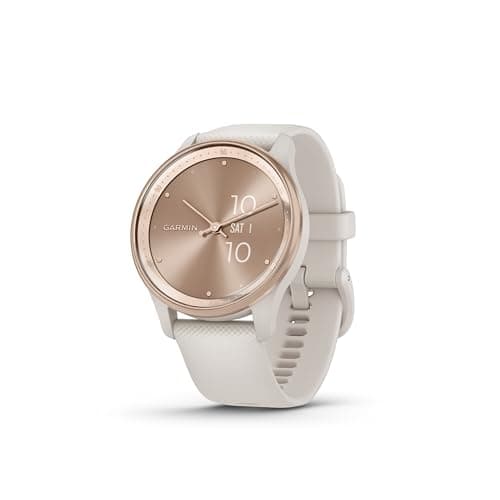 Image of Garmin [Renewed vívomove Trend, 40mm Stylish Hybrid Smartwatch with Health and Fitness functions, Dynamic Watch Hands, Touchscreen Display and up to 5 days battery life, White Cream (Renewed)