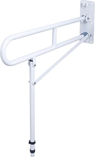 Image of Aidapt Foldable Wall Mounted Safety Support Rail with Adjustable Leg,Grab Bar,Bathroom,Shower,Toilet Support for Elderly,Disabled,Shower Assist Aid,Folds Against Wall,Mobility