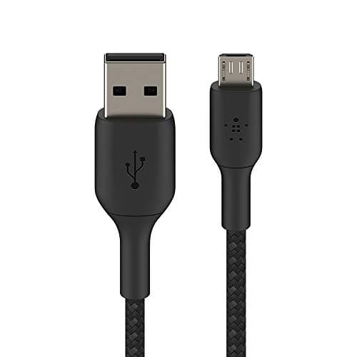 Image of Belkin Micro-USB Cable for Portable Speakers; Power Banks; eReaders; and more (Braided USB-A to Micro-USB cable; 3.3 ft. / 1 m; Black) CAB007bt1MBK